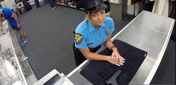  Police officer pawns her gun and is fucked
